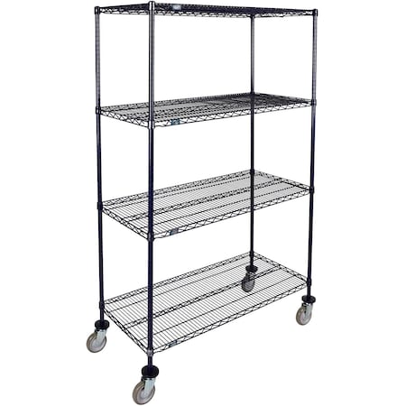 Nexel 4 Shelf Truck, Nexelon, 36inW x 21inD x 69inH, Polyurethane Swivel Casters B2256940